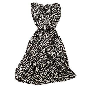 Anne Klein Zebra Print Wrap Dress brown and white - Size S